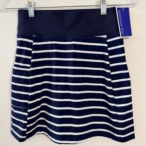 New! ADDISON BAY Preppy Navy Stripe Country Club Tennis Golf Skirt Skort XS $138